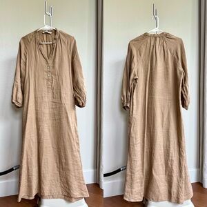 ZARA Linen Midi Dress | Size XS